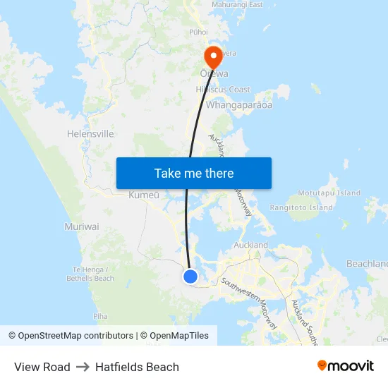 View Road to Hatfields Beach map