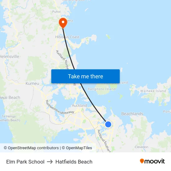 Elm Park School to Hatfields Beach map