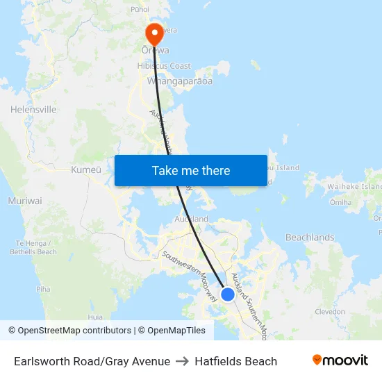 Earlsworth Road/Gray Avenue to Hatfields Beach map