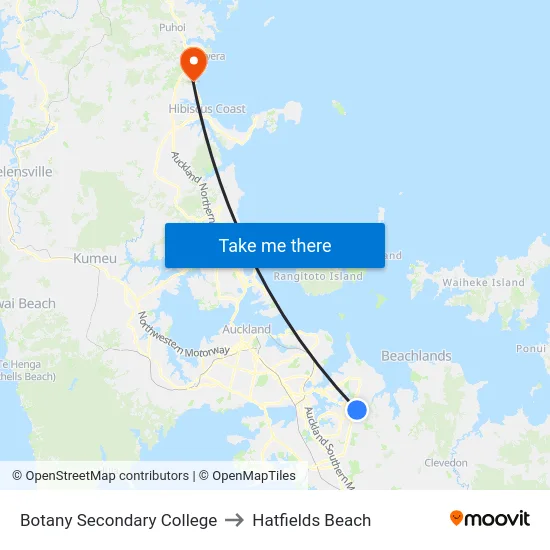 Botany Secondary College to Hatfields Beach map