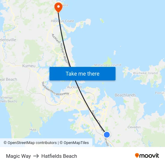 Magic Way to Hatfields Beach map