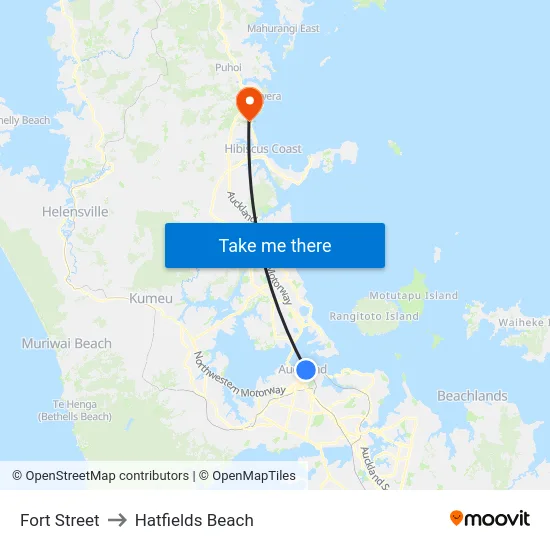 Fort Street to Hatfields Beach map