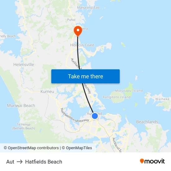 Aut to Hatfields Beach map