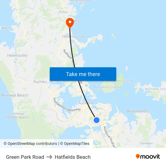 Green Park Road to Hatfields Beach map