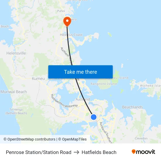 Penrose Station/Station Road to Hatfields Beach map