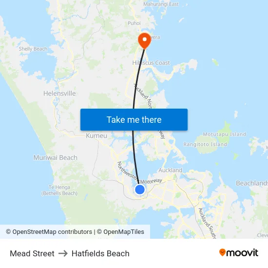 Mead Street to Hatfields Beach map