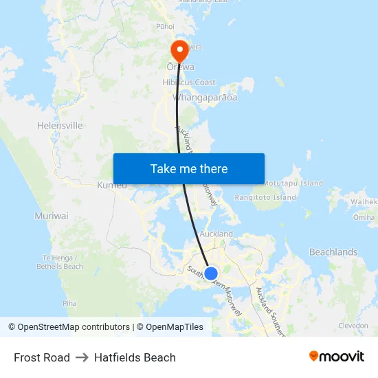 Frost Road to Hatfields Beach map