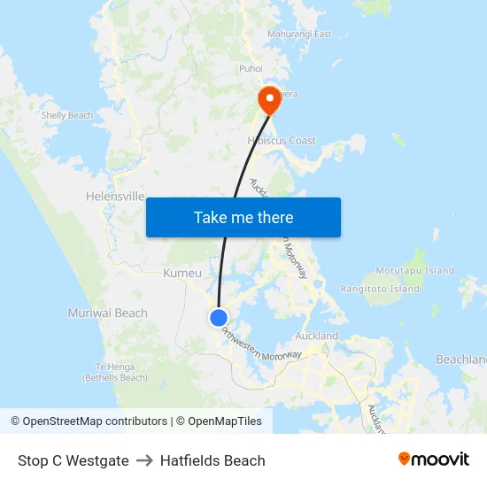 Stop C Westgate to Hatfields Beach map