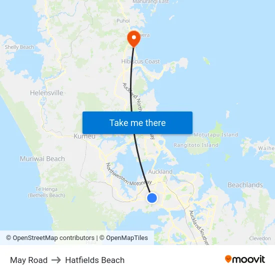 May Road to Hatfields Beach map