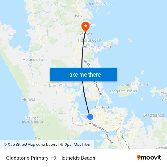 Gladstone Primary to Hatfields Beach map