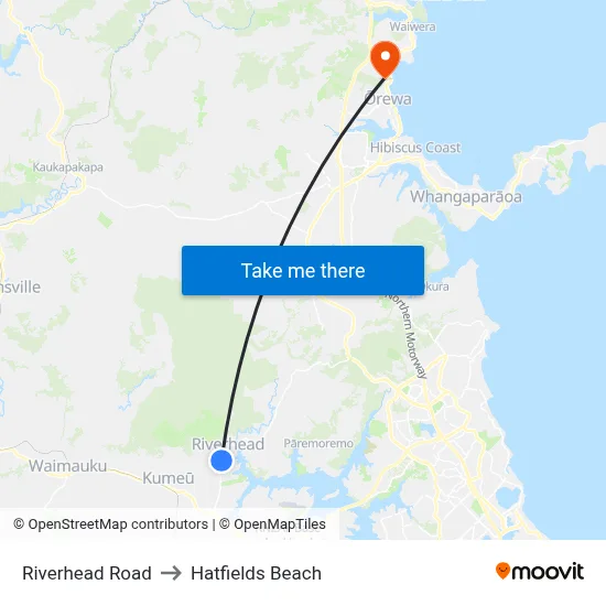 Riverhead Road to Hatfields Beach map