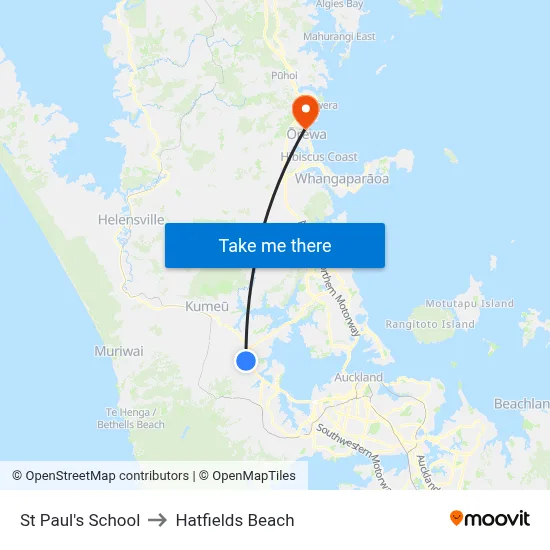 St Paul's School to Hatfields Beach map