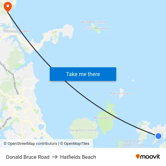 Donald Bruce Road to Hatfields Beach map