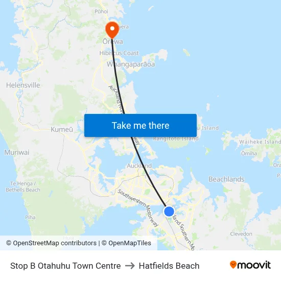 Stop B Otahuhu Town Centre to Hatfields Beach map