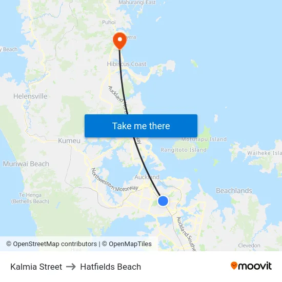 Kalmia Street to Hatfields Beach map