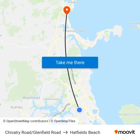 Chivalry Road/Glenfield Road to Hatfields Beach map