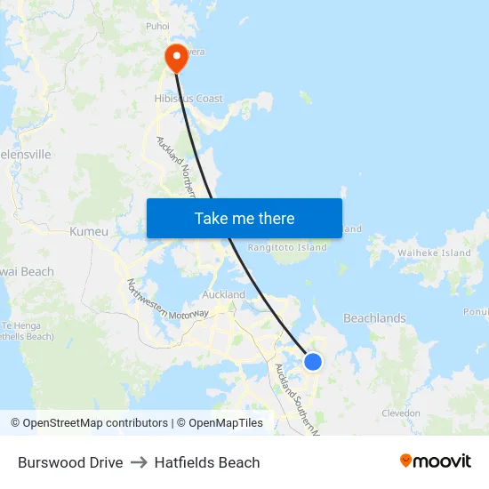 Burswood Drive to Hatfields Beach map