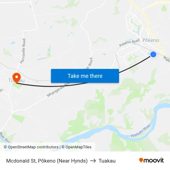 Mcdonald St, Pōkeno (Near Hynds) to Tuakau map