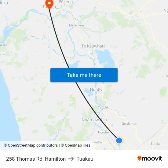 258 Thomas Rd, Hamilton to Tuakau map
