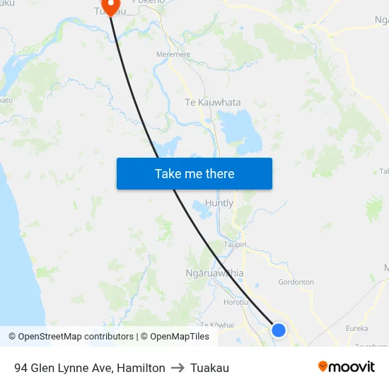 94 Glen Lynne Ave, Hamilton to Tuakau map