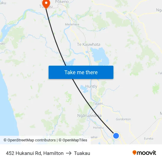 452 Hukanui Rd, Hamilton to Tuakau map