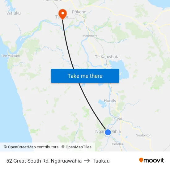 52 Great South Rd, Ngāruawāhia to Tuakau map
