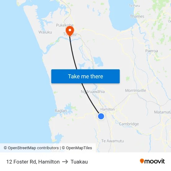 12 Foster Rd, Hamilton to Tuakau map