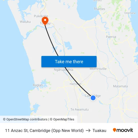 11 Anzac St, Cambridge (Opp New World) to Tuakau map