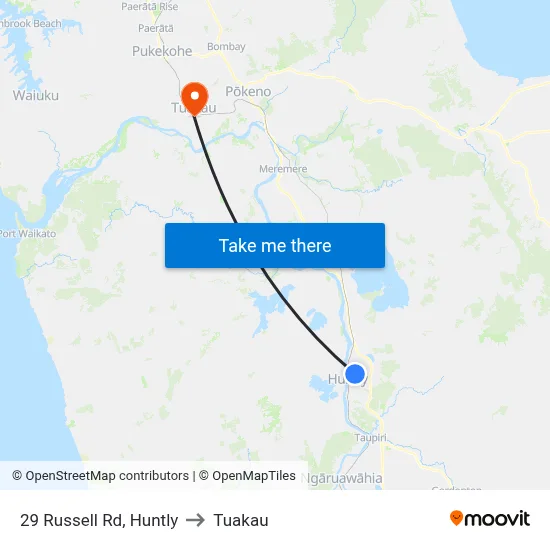 29 Russell Rd, Huntly to Tuakau map