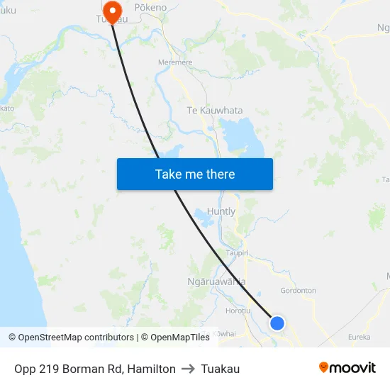 Opp 219 Borman Rd, Hamilton to Tuakau map