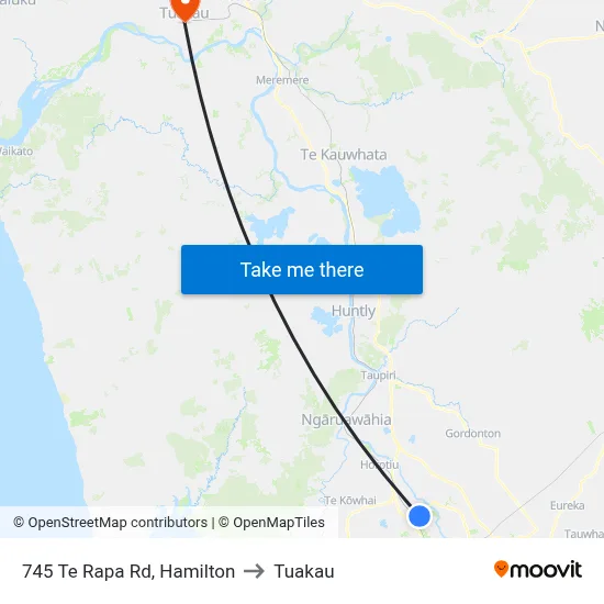 745 Te Rapa Rd, Hamilton to Tuakau map