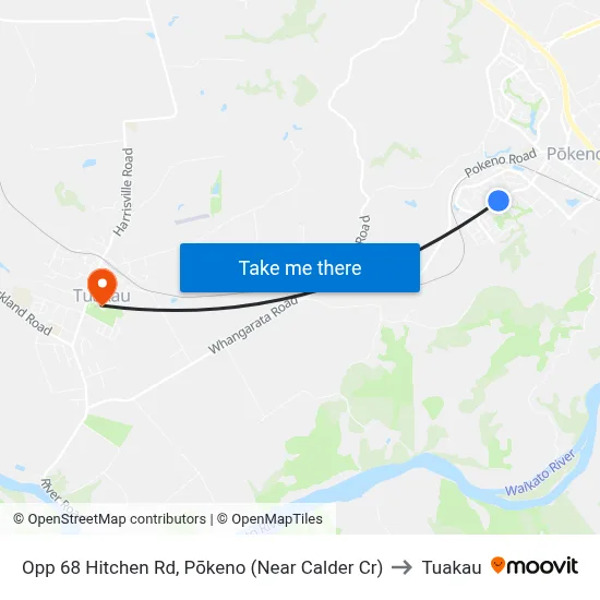 Opp 68 Hitchen Rd, Pōkeno (Near Calder Cr) to Tuakau map