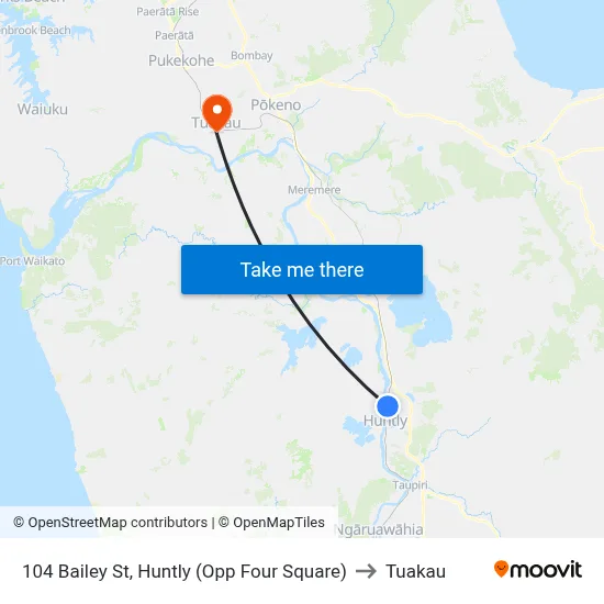 104 Bailey St, Huntly (Opp Four Square) to Tuakau map