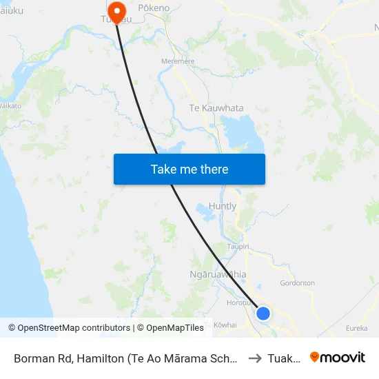 Borman Rd, Hamilton (Te Ao Mārama School) to Tuakau map