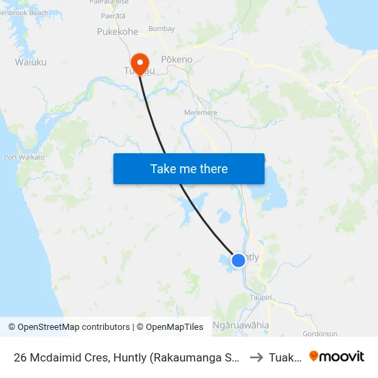 26 Mcdaimid Cres, Huntly (Rakaumanga School) to Tuakau map