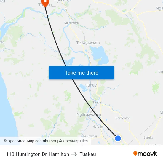 113 Huntington Dr, Hamilton to Tuakau map