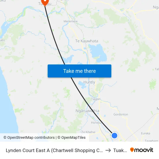 Lynden Court East A (Chartwell Shopping Centre) to Tuakau map
