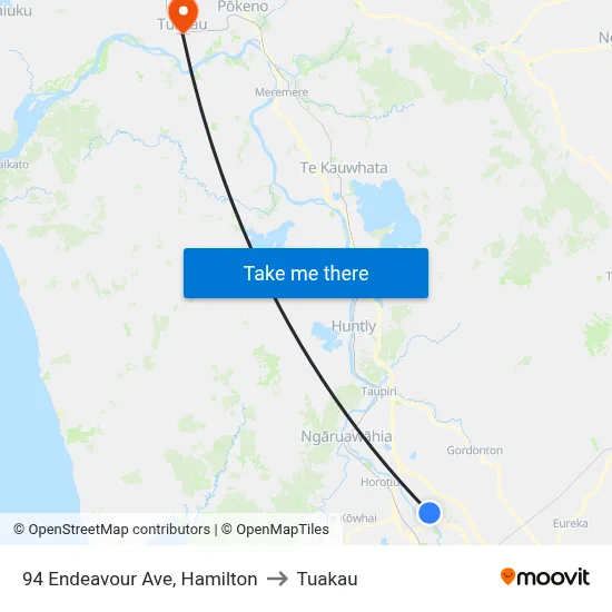 94 Endeavour Ave, Hamilton to Tuakau map