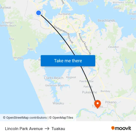 Lincoln Park Avenue to Tuakau map