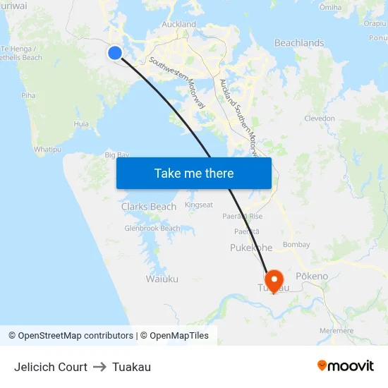 Jelicich Court to Tuakau map