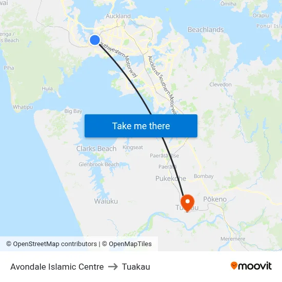 Avondale Islamic Centre to Tuakau map