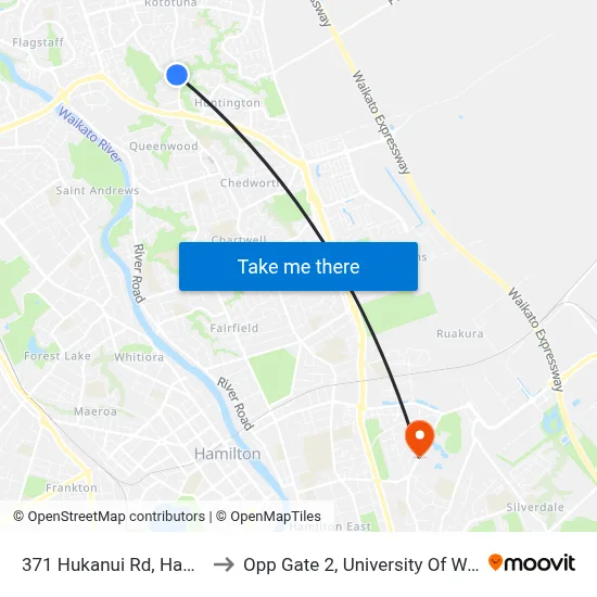 371 Hukanui Rd, Hamilton to Opp Gate 2, University Of Waikato map