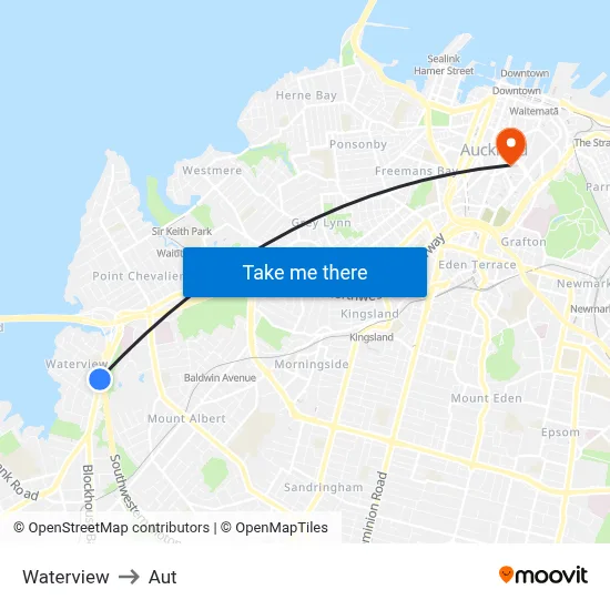 Waterview to Aut map