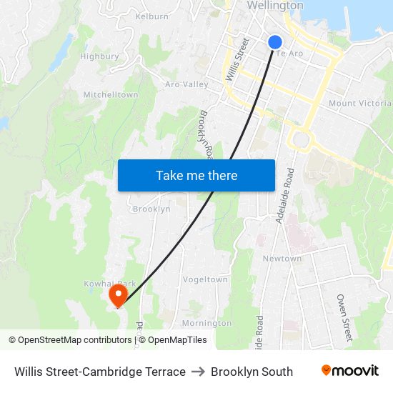 Willis Street-Cambridge Terrace to Brooklyn South map