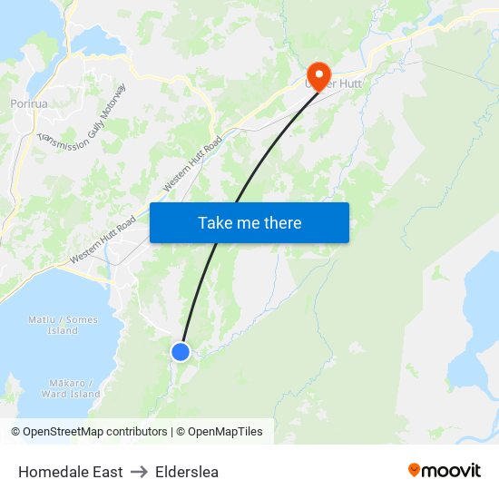 Homedale East to Elderslea map