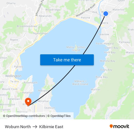 Woburn North to Kilbirnie East map