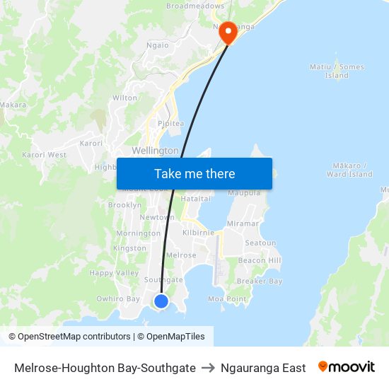 Melrose-Houghton Bay-Southgate to Ngauranga East map