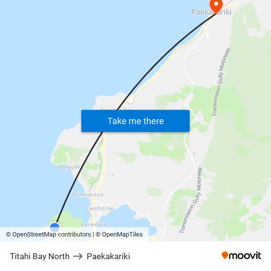 Titahi Bay North to Paekakariki map