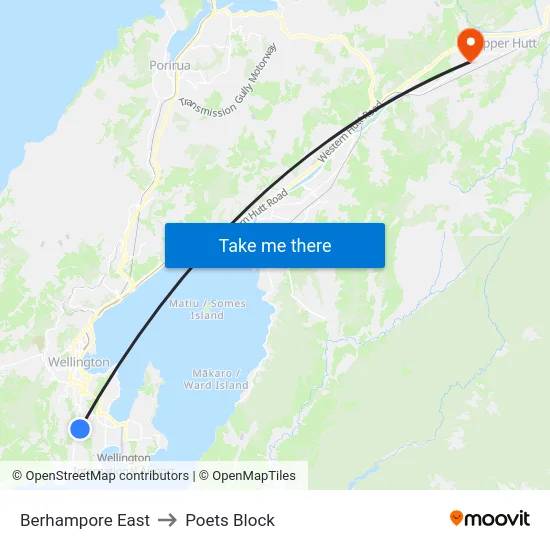 Berhampore East to Poets Block map