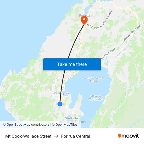Mt Cook-Wallace Street to Porirua Central map